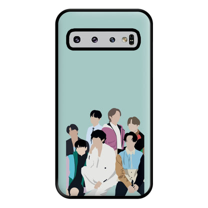 Blue K-Pop Band Members Phone Case for Galaxy S10 Plus