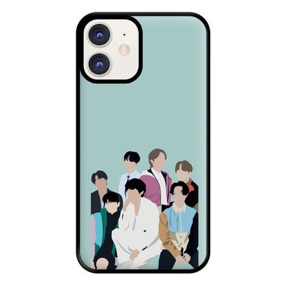 Blue K-Pop Band Members Phone Case for iPhone 12 / 12 Pro