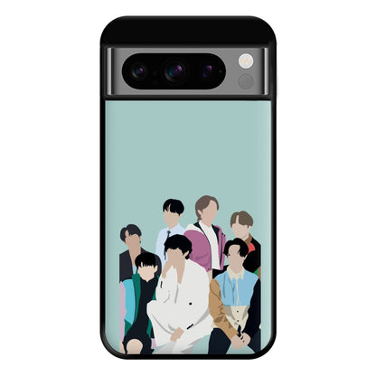 Blue K-Pop Band Members Phone Case for Google Pixel 8 Pro