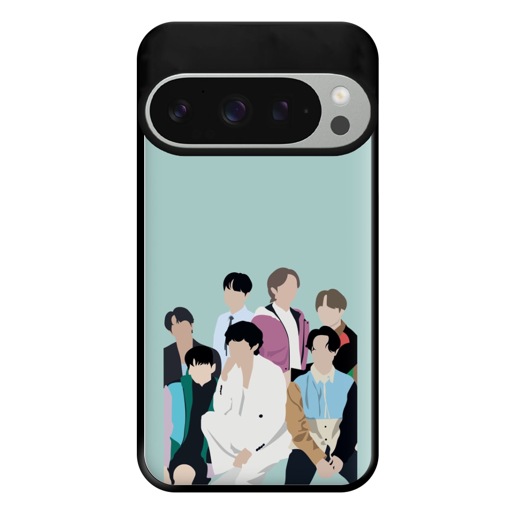 Blue K-Pop Band Members Phone Case for Google Pixel 9 Pro XL