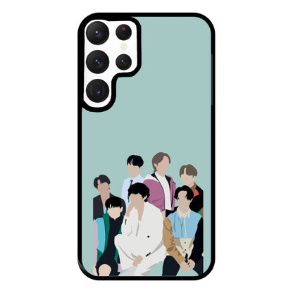 Blue K-Pop Band Members Phone Case for Galaxy S22 Ultra