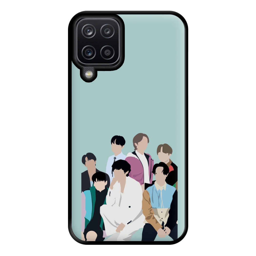 Blue K-Pop Band Members Phone Case for Galaxy A12