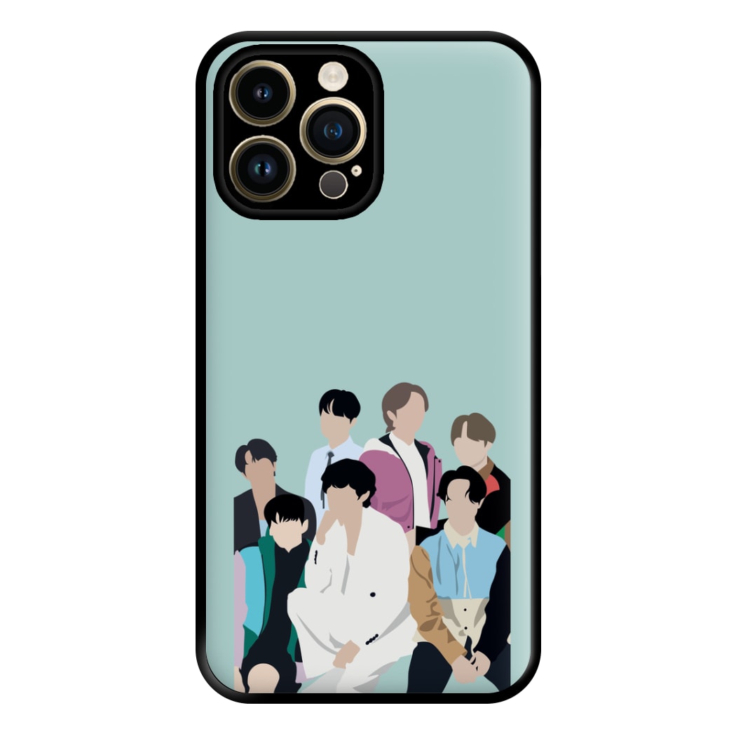 Blue K-Pop Band Members Phone Case for iPhone 14 Pro Max