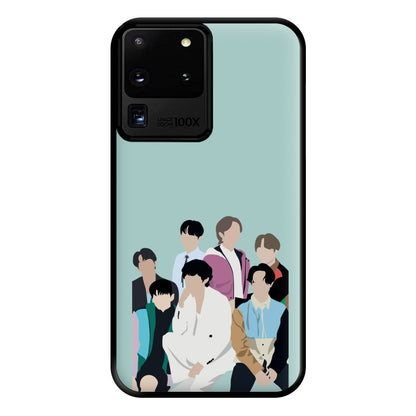 Blue K-Pop Band Members Phone Case for Galaxy S20 Ultra