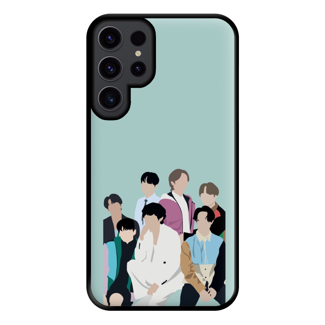 Blue K-Pop Band Members Phone Case for Galaxy S23 Ultra