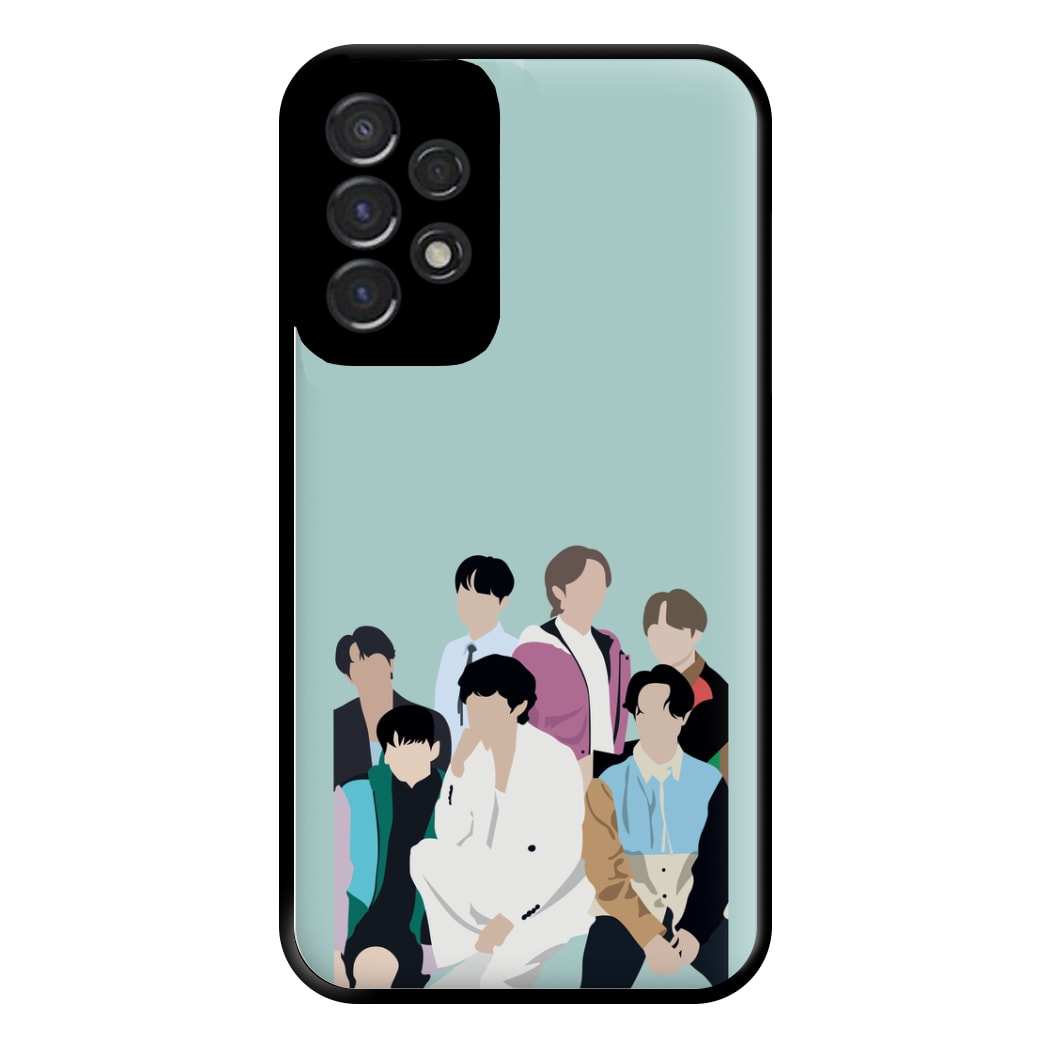 Blue K-Pop Band Members Phone Case for Galaxy A53