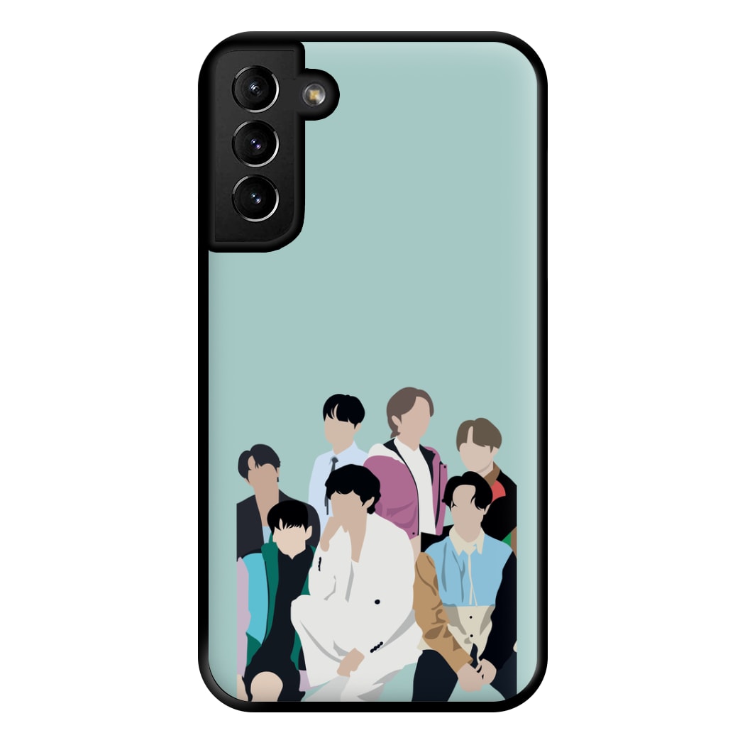 Blue K-Pop Band Members Phone Case for Galaxy S21 Plus