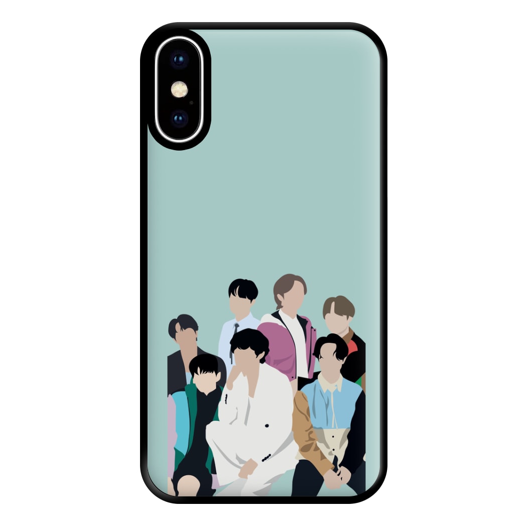 Blue K-Pop Band Members Phone Case for iPhone XS Max