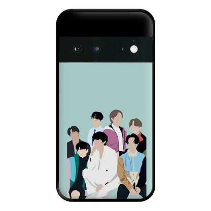 Blue K-Pop Band Members Phone Case for Google Pixel 6a