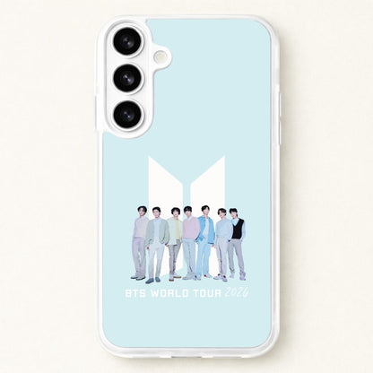 K-Pop Band Tour Pastel Blue Phone Case for Galaxy S26