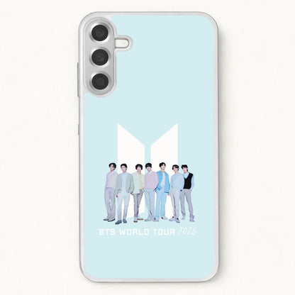 K-Pop Band Tour Pastel Blue Phone Case for Galaxy A57