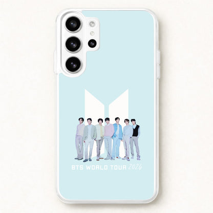 K-Pop Band Tour Pastel Blue Phone Case for Galaxy S26 Ultra