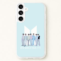 K-Pop Band Tour Pastel Blue Phone Case for Galaxy S26 Plus
