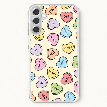 K-Pop Band Members Love Hearts Pattern Phone Case for Galaxy A57