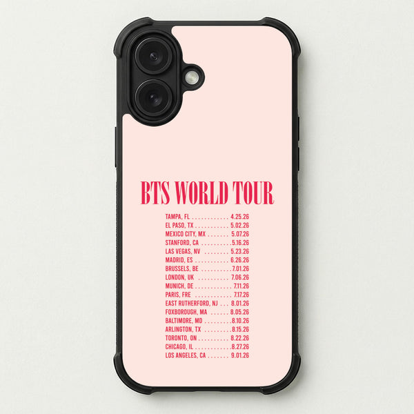 K-Pop Band World Tour List 2026 Phone Case — Bumper case