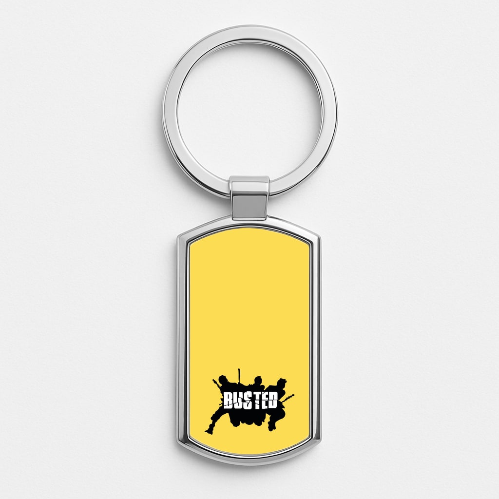 Splatter Text - Bust Band Luxury Keyring