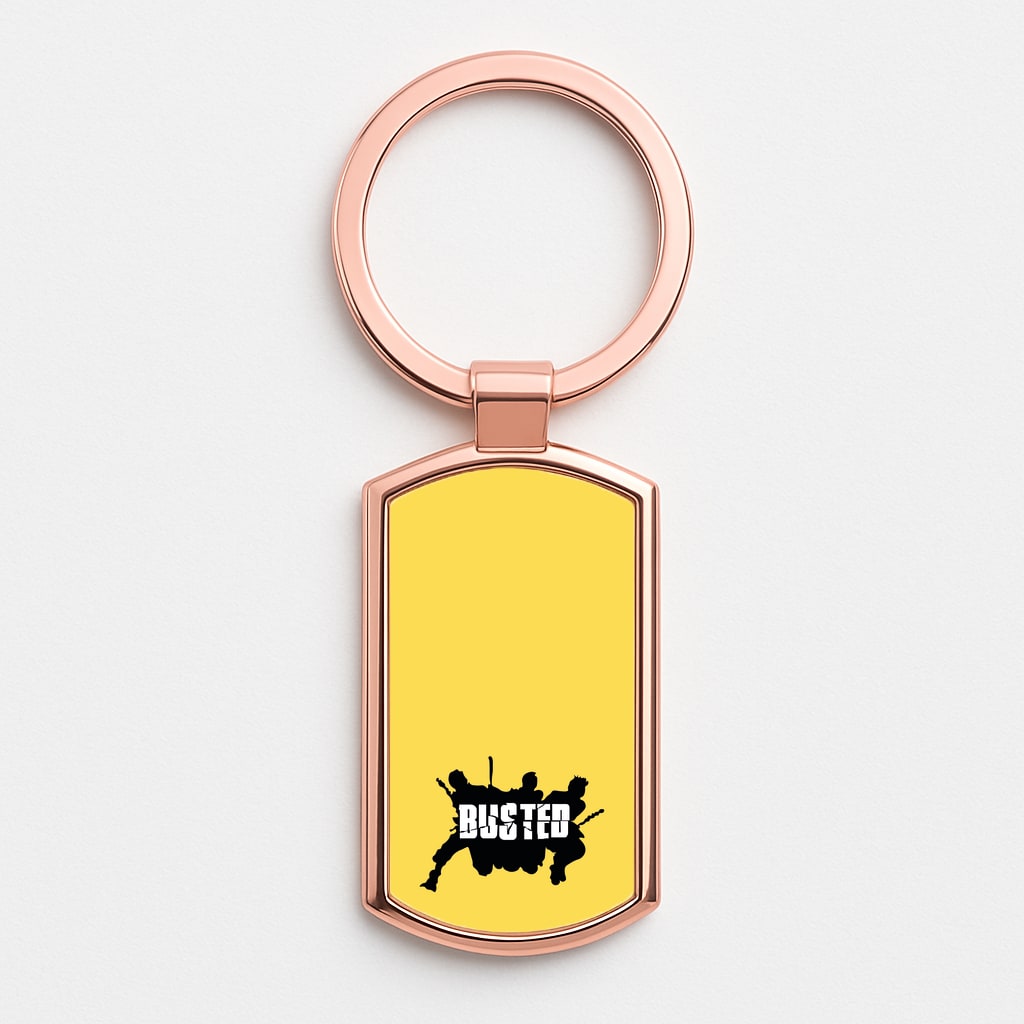 Splatter Text - Bust Band Rose Gold Keyring