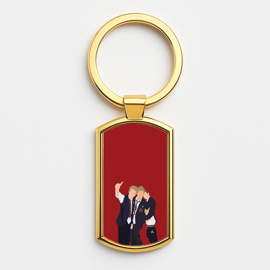 School Clothes - Bust Band Gold Keyring