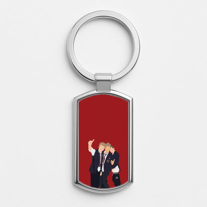 School Clothes - Bust Band Silver Keyring