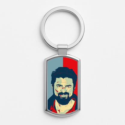Billy Butcher Face Silver Keyring