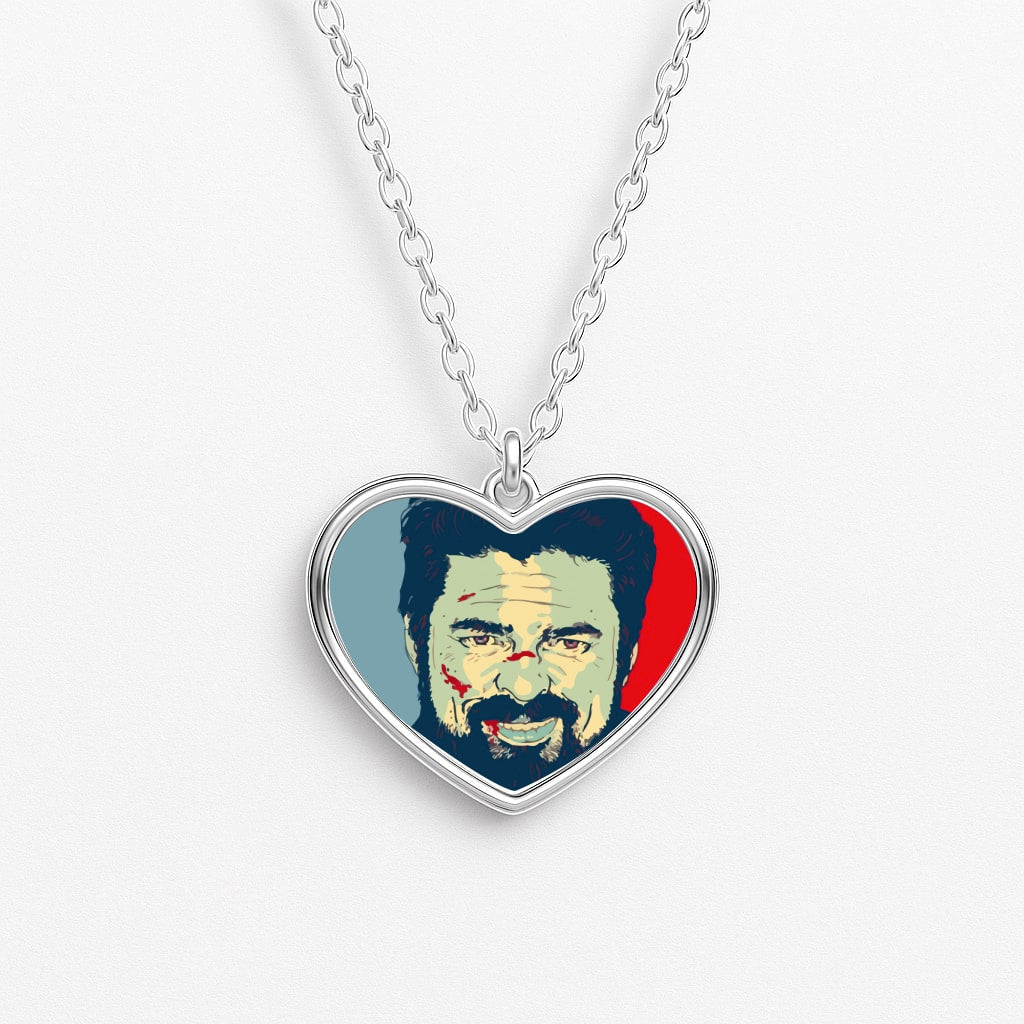 Billy Butcher Face Heart Necklace