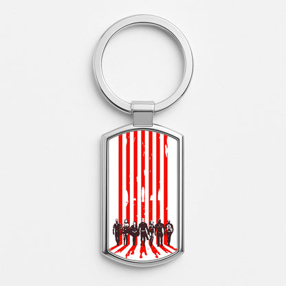 The Seven Silhouettes Silver Keyring