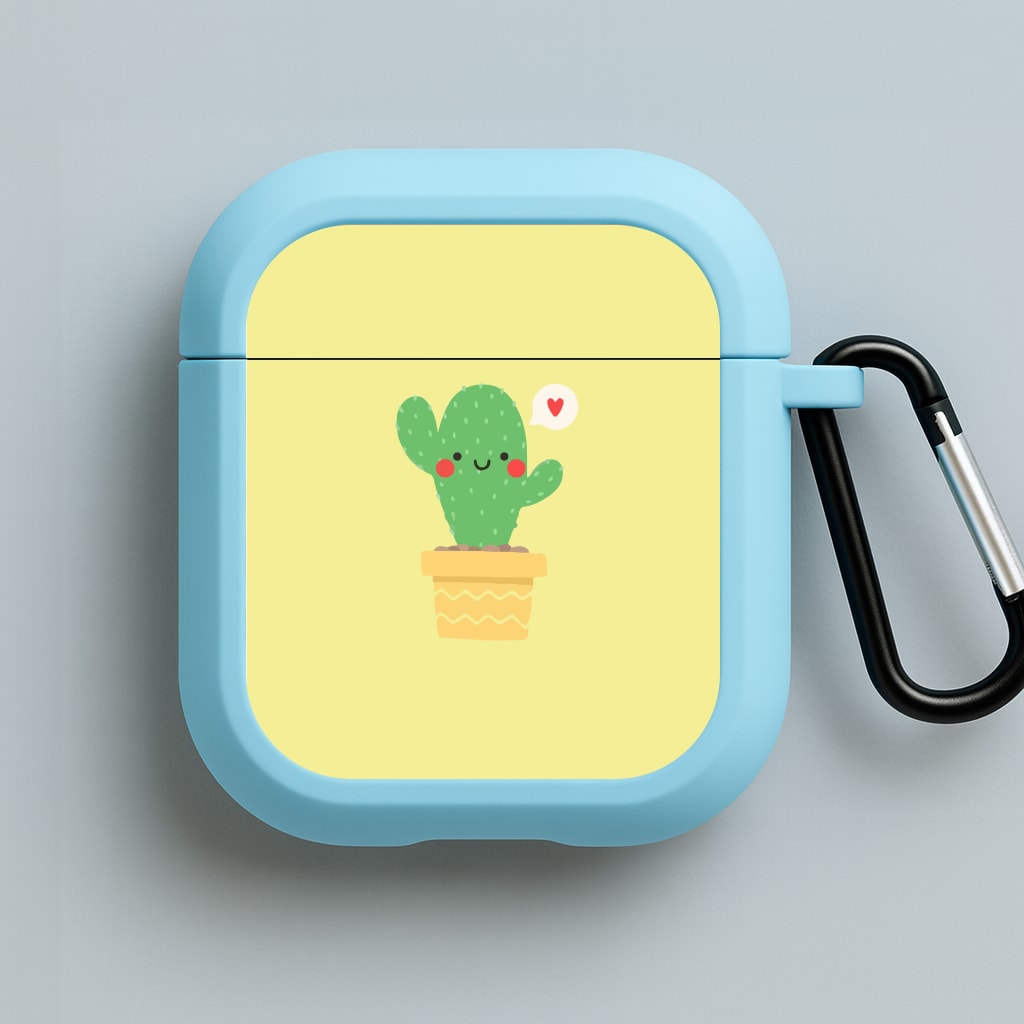 Cute Cactus Blue AirPods Case