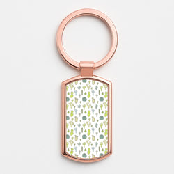 Cactus Pattern Rose Gold Keyring
