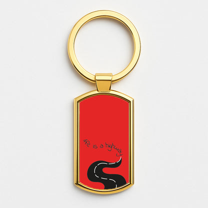 Life Is A Highway - Cars Gold Keyring