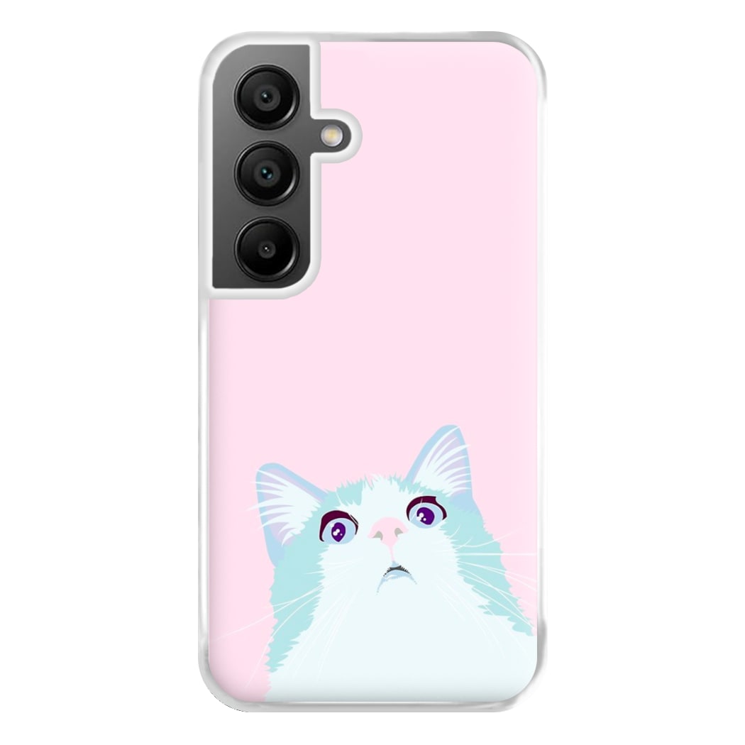 Curious Cat Phone Case for Galaxy A55