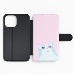 Curious Cat Flip Wallet Phone Case