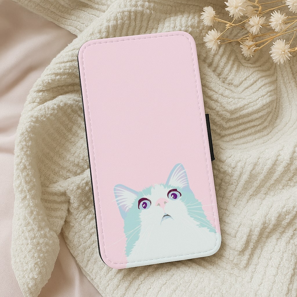 Curious Cat Flip Wallet Phone Case