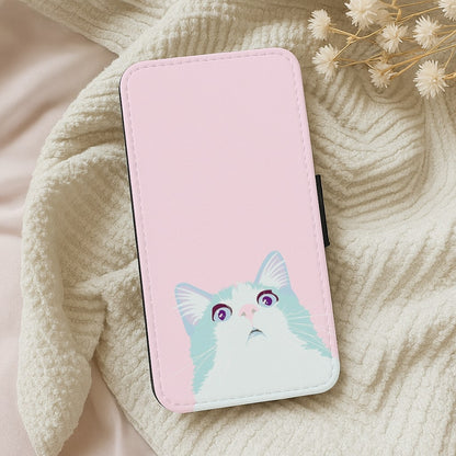 Curious Cat Flip Wallet Phone Case