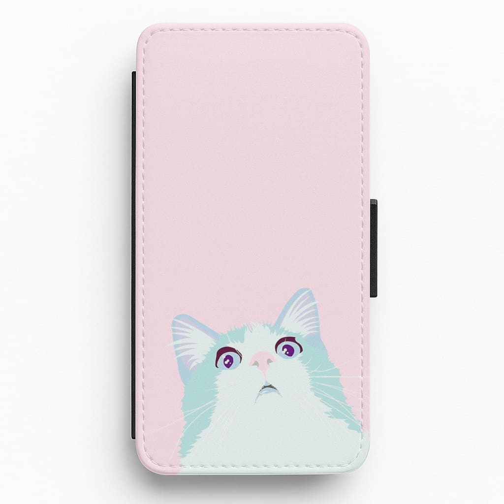 Curious Cat Flip Wallet Phone Case