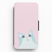 Curious Cat Flip Wallet Phone Case 1