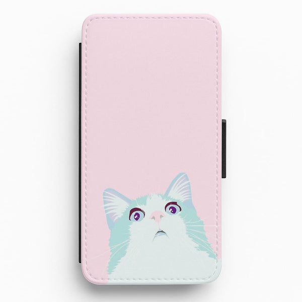 Curious Cat Flip Wallet Phone Case
