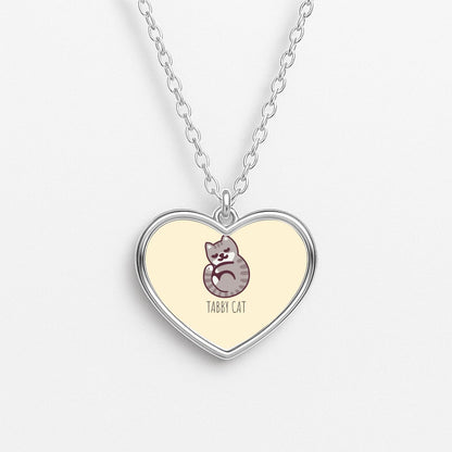 Tabby Cat - Cats Heart Necklace