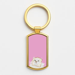 Silly Cat - Cats Gold Keyring