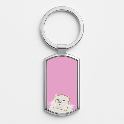 Silly Cat - Cats Silver Keyring