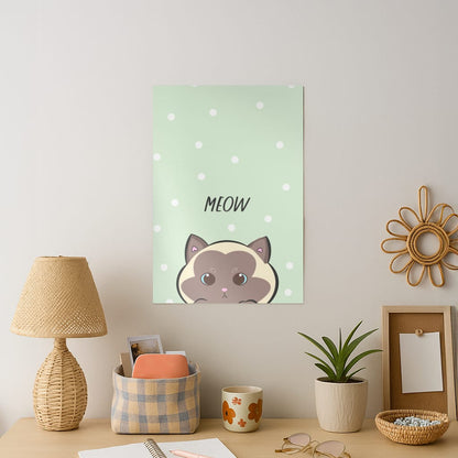 Meow Green - Cats Art Print