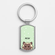 Meow Green - Cats Luxury Keyring 1