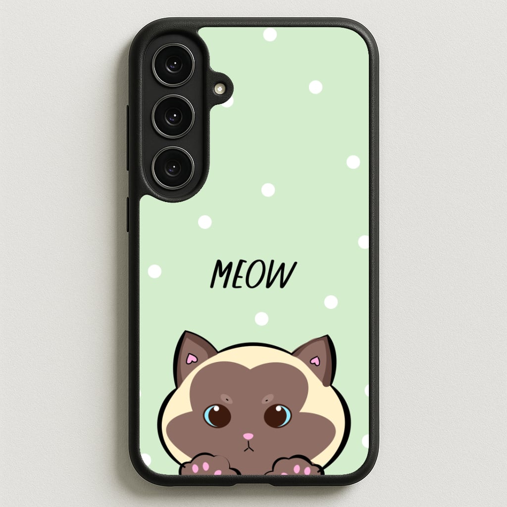 Meow Green - Cats Phone Case for Galaxy S25FE
