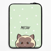 Meow Green - Cats Laptop Sleeve 1