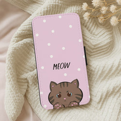 Meow Purple - Cats Wallet Phone Case