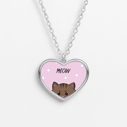 Meow Purple - Cats Necklace