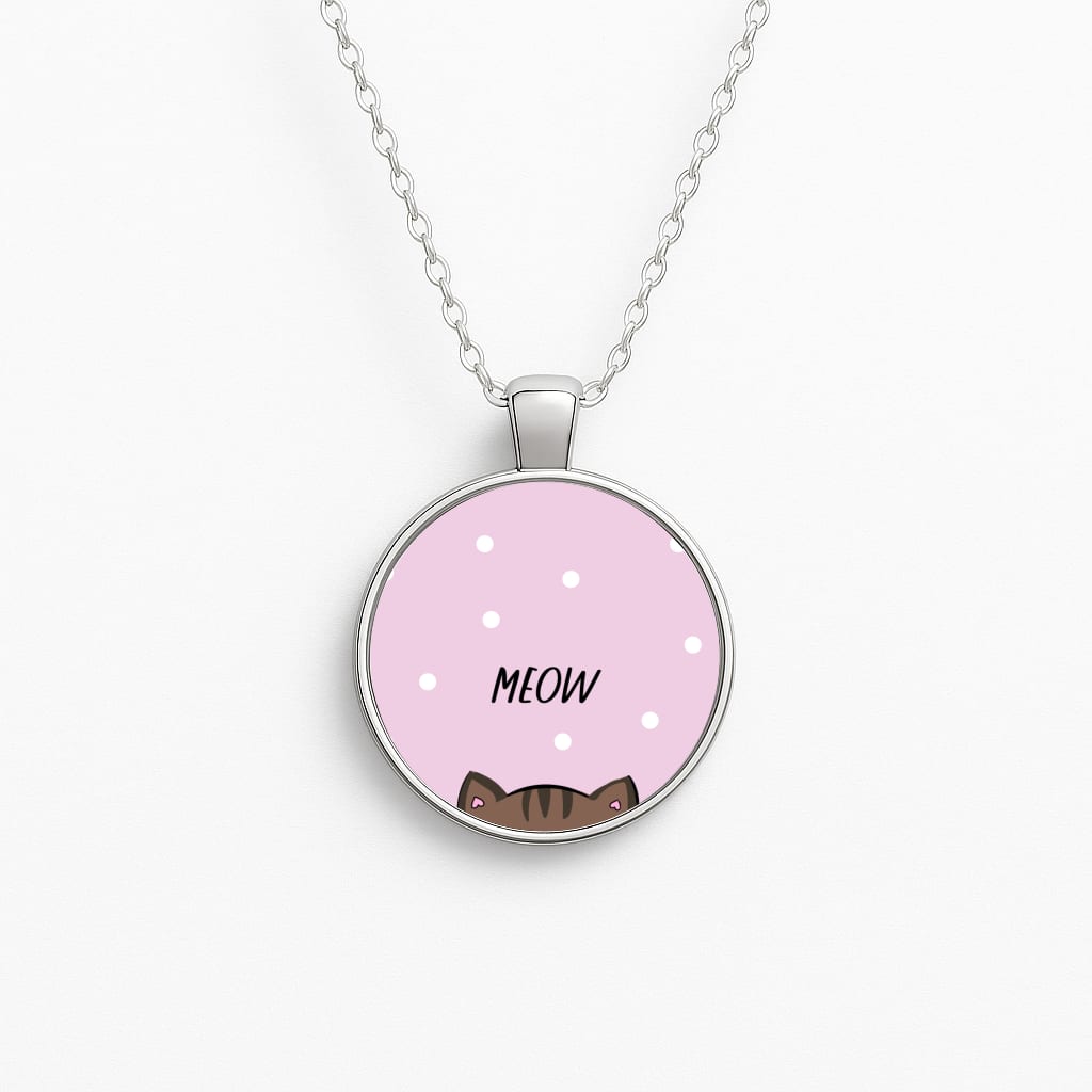 Meow Purple - Cats Circle Necklace