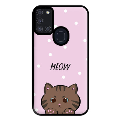 Meow Purple - Cats Phone Case for Galaxy A21s