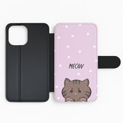 Meow Purple - Cats Flip / Wallet Phone Case 2