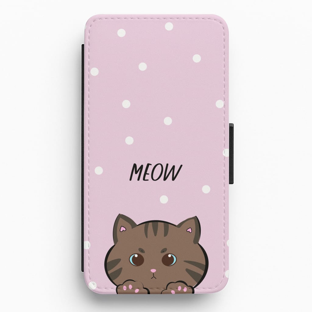 Meow Purple - Cats Flip / Wallet Phone Case