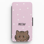 Meow Purple - Cats Flip / Wallet Phone Case